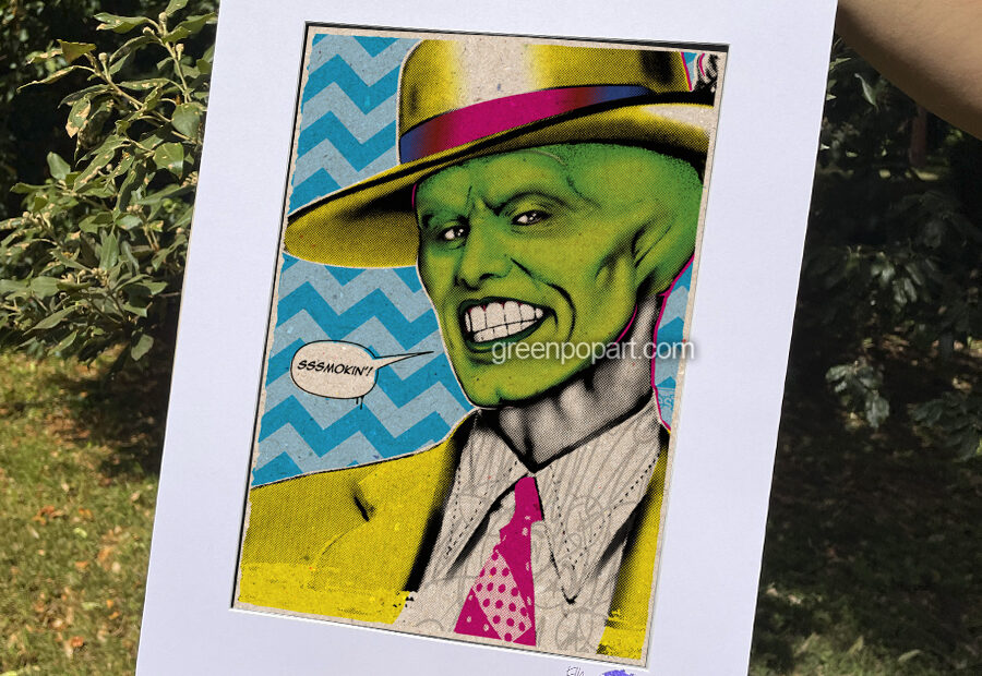 Pop-Art Print, Poster Cult Movie Jim Carrey in The Mask, 90s, Illustration