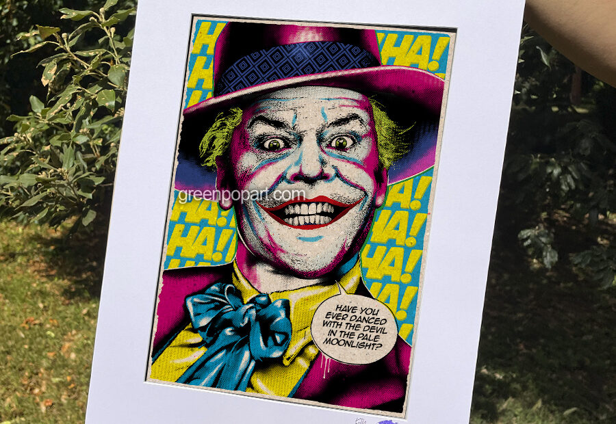 Pop-Art Print, Poster Cult Movies Comics Joker by Jack Nicholson, Illustration