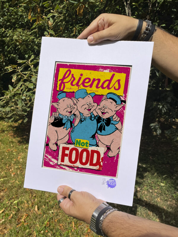 Pop-Art Print, Poster Friends not Food, Animal Love, Activism, Vegan