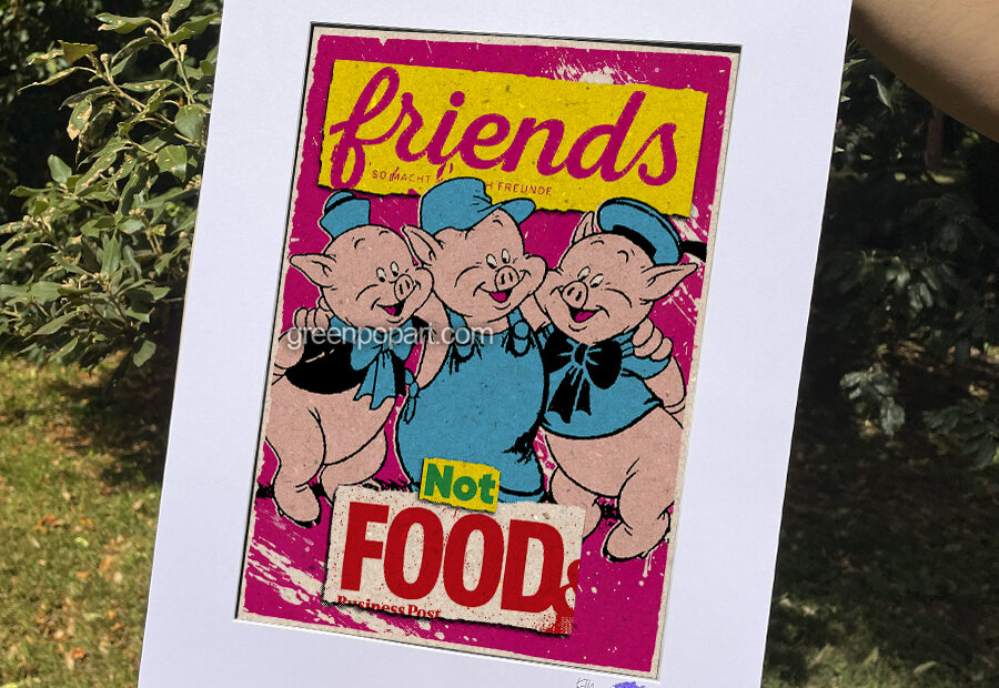 Pop-Art Print, Poster Friends not Food, Animal Love, Activism, Vegan