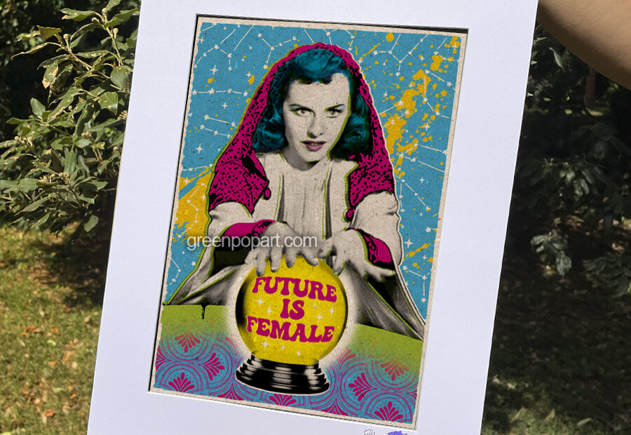 Pop-Art Print, Poster Activism, Feminist, Woman Rights Future is Female, Tarot, Future Teller