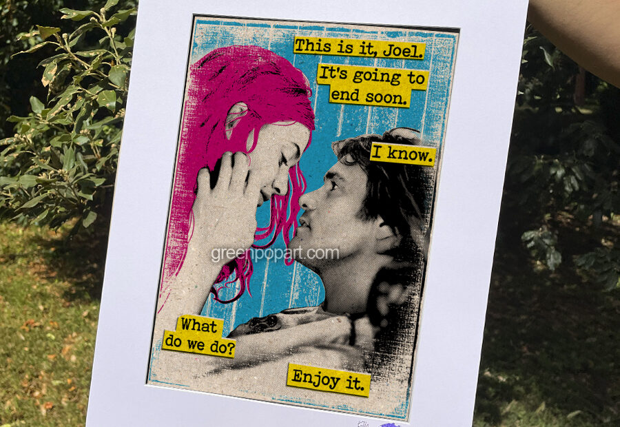 Pop-Art Print, Poster Cult Movie, Eternal Sunshine, Love, Joel and Clementine Kiss