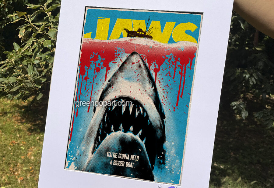 Pop-Art Print, Poster Cult Movie Jaws Horror 70s