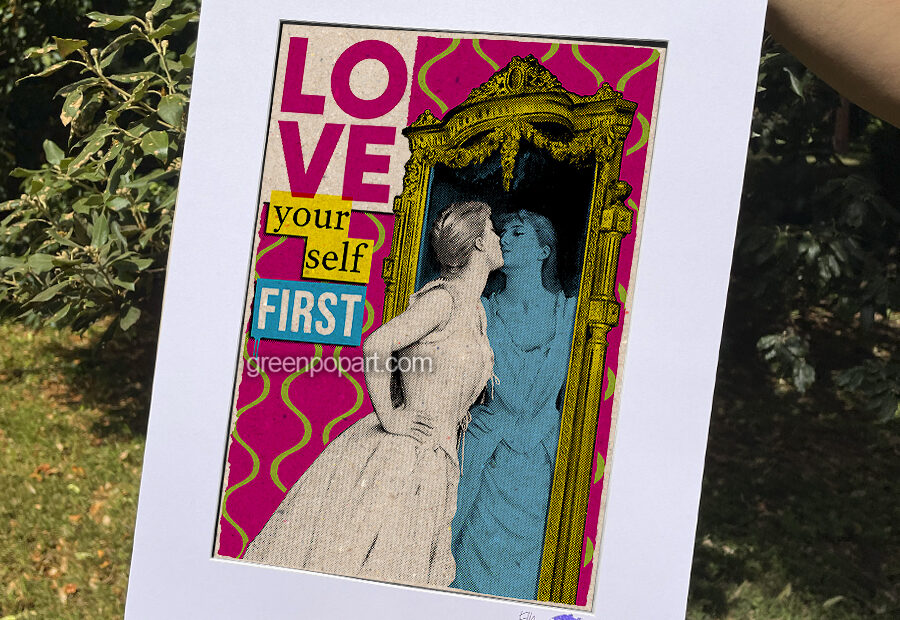 Pop-Art Print, Poster Motivational Love Yourself First