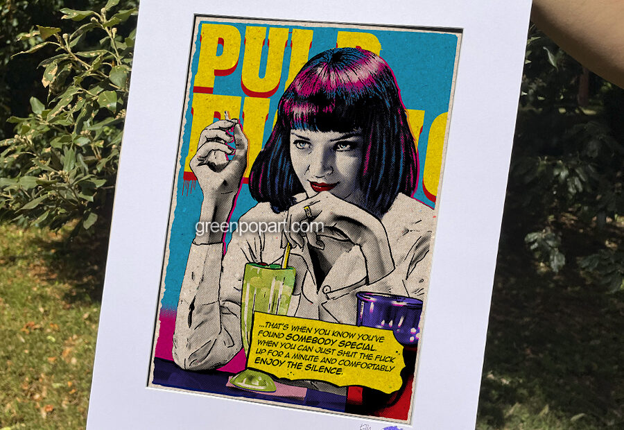 Pop-Art Print, Poster Cult Movie Mia Wallace Pulp Fiction 90s