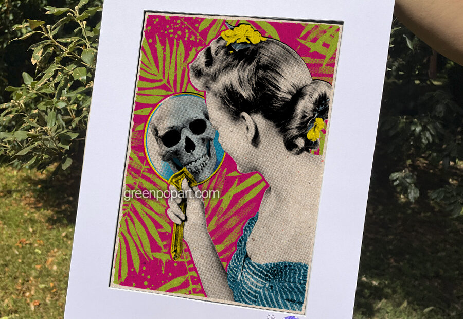 Pop-Art Print, Poster Abstract Skull Mirror Mirror