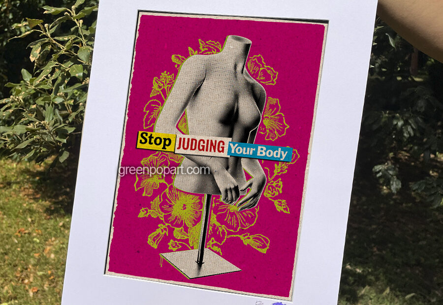 Pop-Art Print, Poster Stop Judging Your Body Motivational