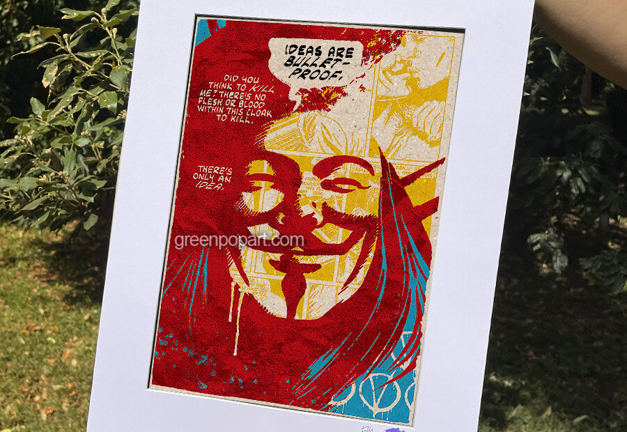 Pop-Art Print, Poster V for Vendetta Cult Comics, Movie