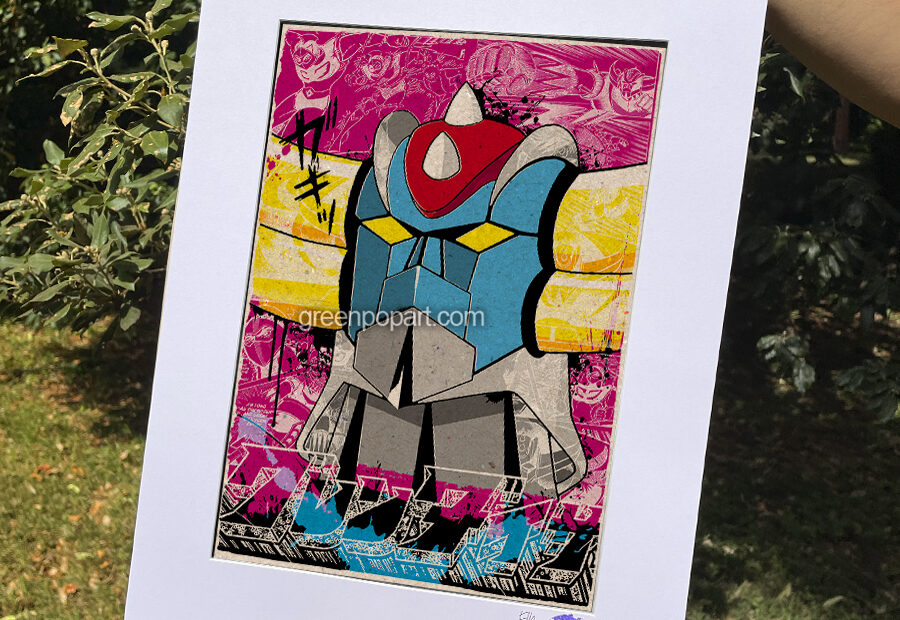 Pop-Art Print, Poster Cult Comics Ufo Robot Grendizer, Tv Series, 80s, Go Nagai, Goldrake, Goldorak