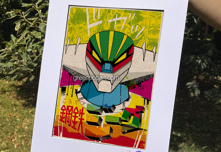 Pop-Art Print, Poster Cult Comics Kotetsu Jeeg Robot, Tv Series, 80s, Go Nagai