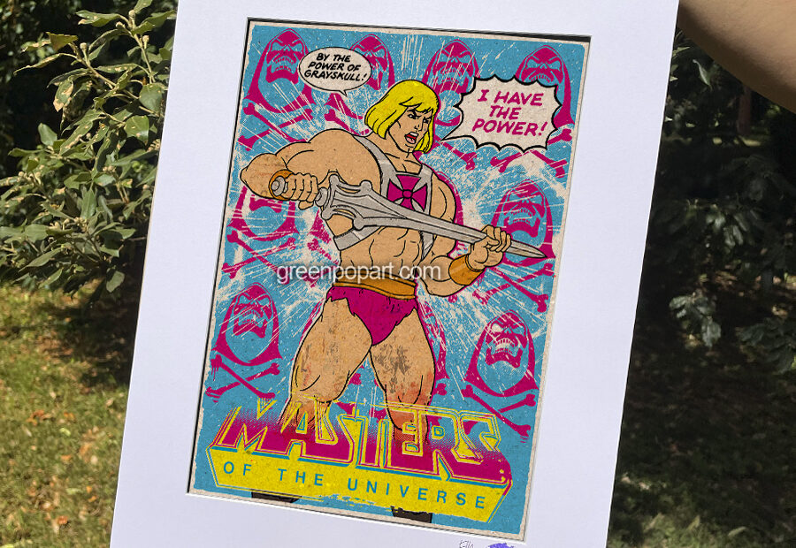 Pop-Art Print, Poster Cult Tv Series He-Man and the Masters, 80s, Toys, Grayskull, Skeletor