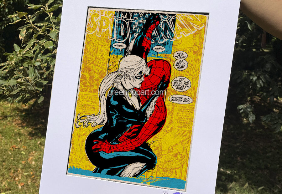 Pop-Art Print, Poster Cult Comics Spider-Man, 80s, 90s, Kiss, Love