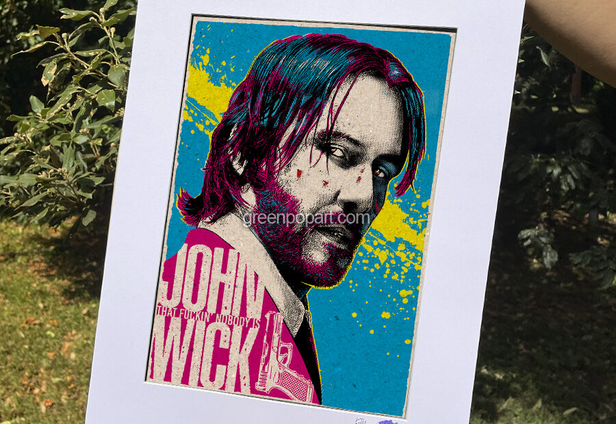 Pop-Art Print, Poster Cult Movie John Wick, Keanu Reeves, action movie