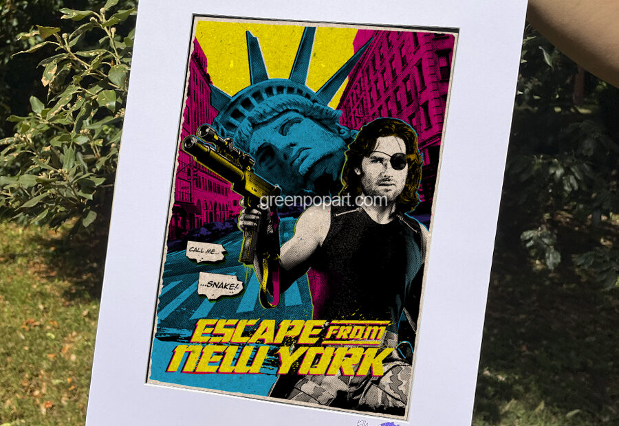 Pop-Art Print, Poster Cult Movie Escape from New York, 80s Action, Sci-Fi, Snake Plissken, Kurt Russell, John Carpenter