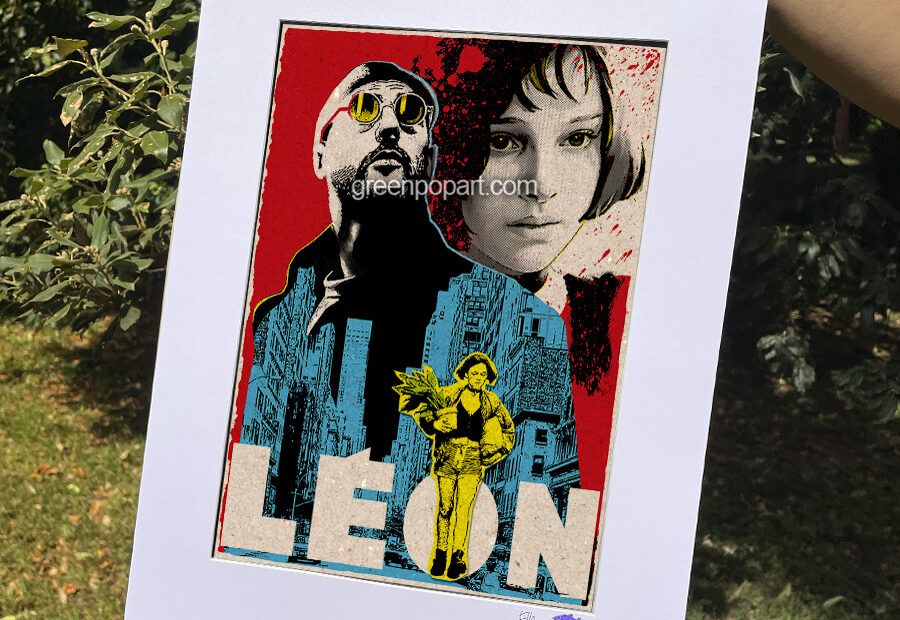 Pop-Art Print, Poster Cult Movie Leon the Professional, 90s Action, Luc Besson, Jean Reno, Nathalie Portman, Mathilda