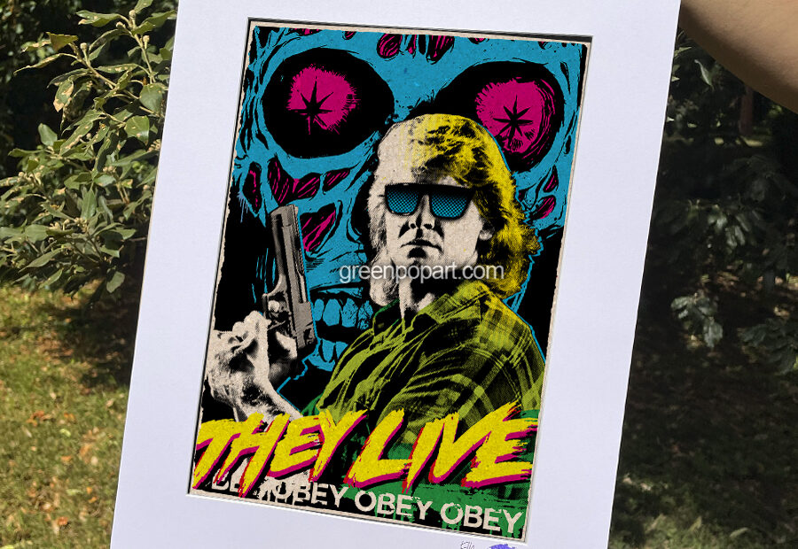 Pop-Art Print, Poster Cult Movie They Live, 80s Action, Horror, Sci-Fi, Roddy Piper, John Carpenter, Obey