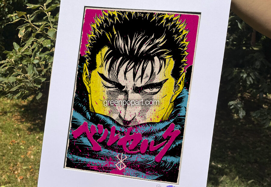 Gatsu Guts from Berserk Pop-Art Print, Poster Cult Anime, Manga, 90s, 80s