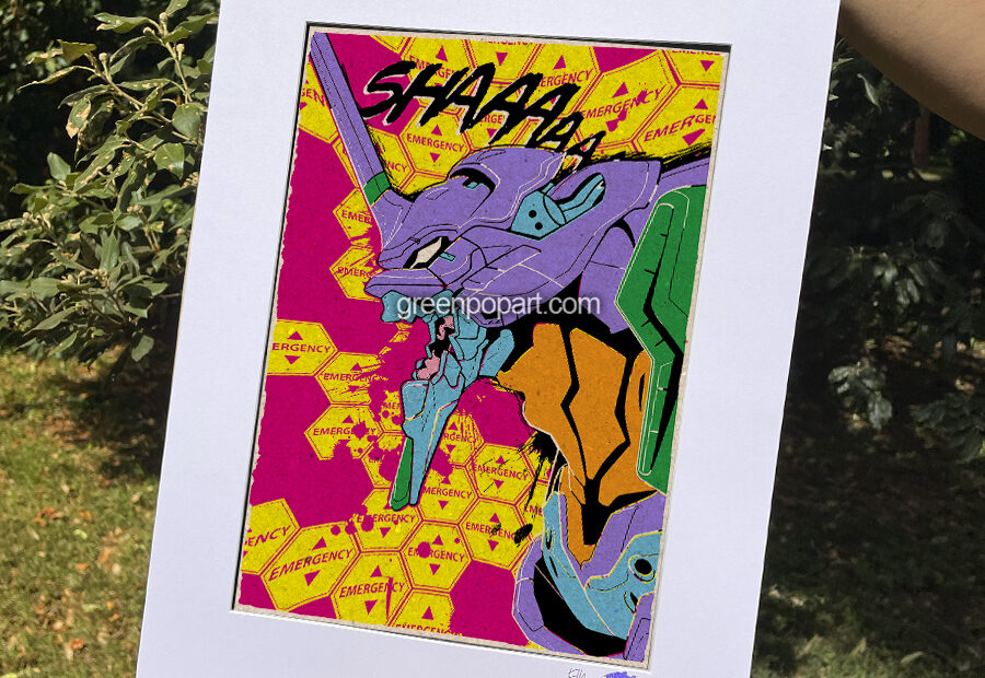 Eva 01 Neon Genesis Evangelion Pop-Art Print, Poster Cult Anime, Manga, 90s, Super Robot, Mecha