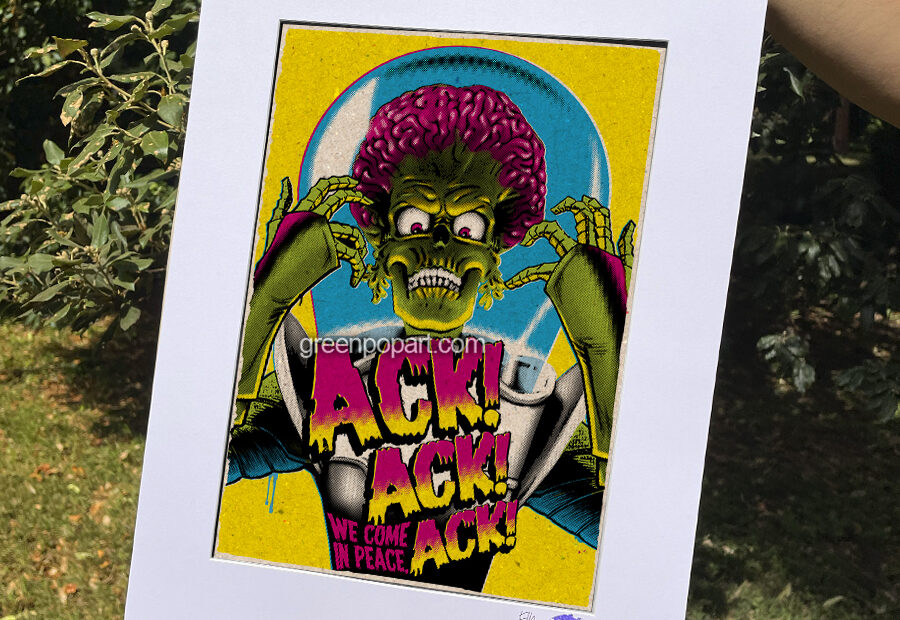 Pop-Art Print, Poster Cult Movie Mars Attacks!, 90s, Sci-Fi, Alien, Martian, Tim Burton, 1996