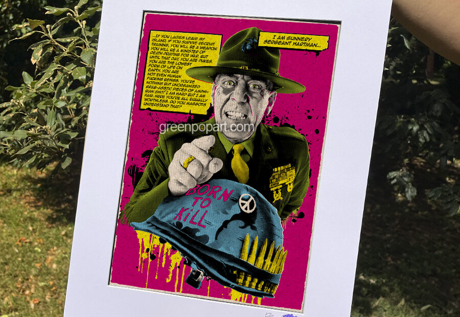 Pop-Art Print, Poster Cult Movie, Full Metal Jacket, 80s, Stanley Kubrick, Sergeant Hartman, War Movie