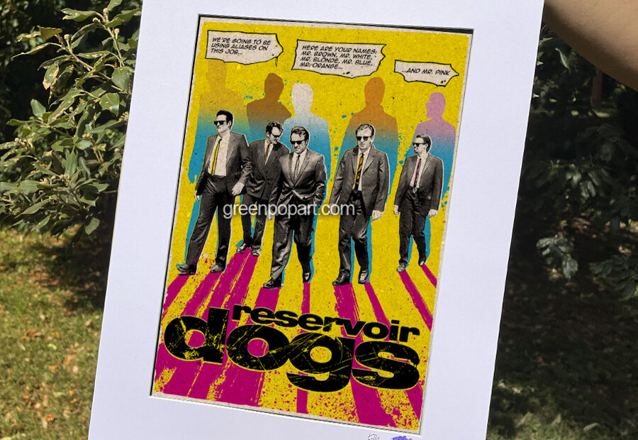 Pop-Art Print, Poster Cult Movie, Reservoir Dogs, 90s, Quentin Tarantino, Pulp Fiction, Le Iene, Crime Movie