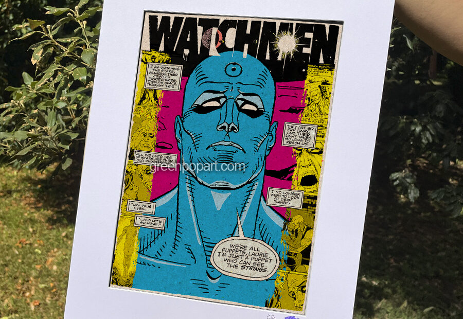 Doctor Manhattan from Watchmen Pop-Art Print, Poster Cult Comics, Graphic Novel, 80s, Alan Moore, Dave Gibbons