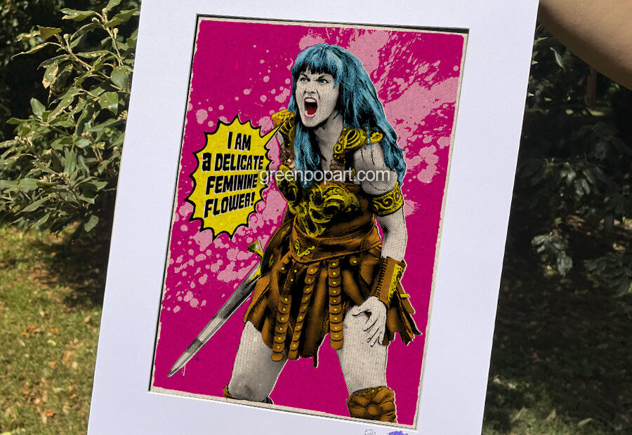 Pop-Art Print, Poster Cult Tv Series, Xena Warrior Princess, 90s, Fantasy, Lucy Lawless, Feminist, Humor, Motivational, Meme