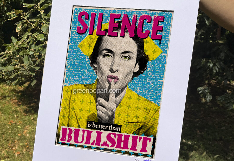 Pop-Art Print, Poster Motivational, Silence is better than Bullshit, Inspirational, Life Quotes, Silence sign, Humor, Nurse, Collage