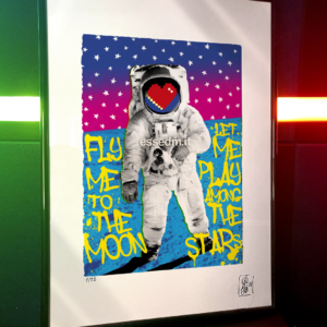 Fly me to the moon, limited edition pop-art print by Stefano DM, art poster, order online, shipping worldwide.