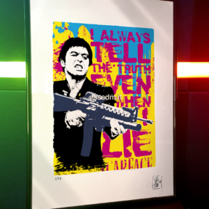 Tony Montana from Scarface, limited edition pop-art print by Stefano DM, art poster, order online, shipping worldwide.